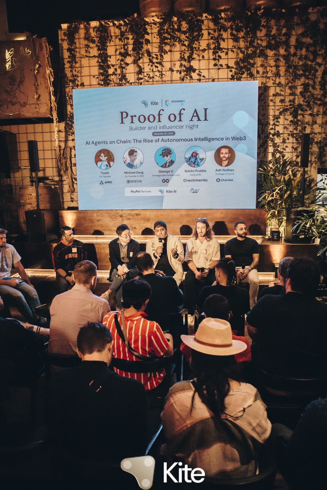Live panel at Kite AI Proof of AI night